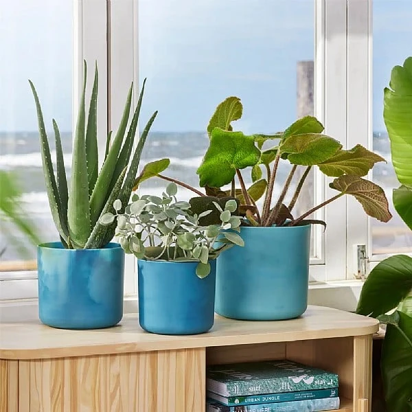 Elho The Ocean Collection Round Pot 22cm Atlantic Blue 3 Elho The Ocean Collection Round Pot 22cm Atlantic Blue