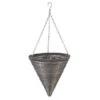 Smart Garden Slate Faux Rattan Hanging Cone - 14'' -PlantEra Shop 925355