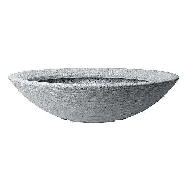Stewart Garden Varese Low Bowl Planter 60cm - Alpine Grey 4 Stewart Garden Varese Low Bowl Planter 60cm - Alpine Grey - Image 2