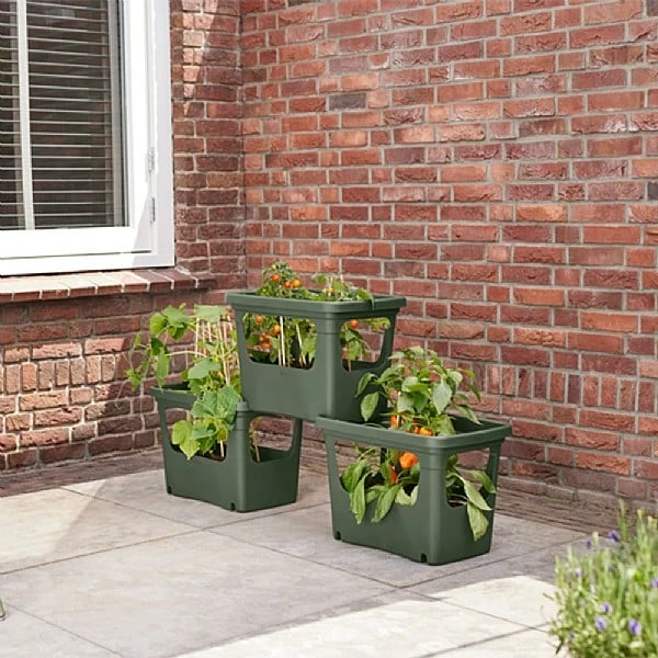 Elho Green Basics Stack & Grow Large Planter (Various Colours) 4 Elho Green Basics Stack & Grow Large Planter (Various Colours) - Image 2