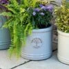 Woodlodge Heritage Edwardian Cylinder Ceramic Planter Pastel Grey (Various Sizes) -PlantEra Shop HECYLGRY