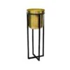 Ivyline Calla Pot Cover Stand Black & Antique Gold (Various Sizes) -PlantEra Shop IVCELLABLGO