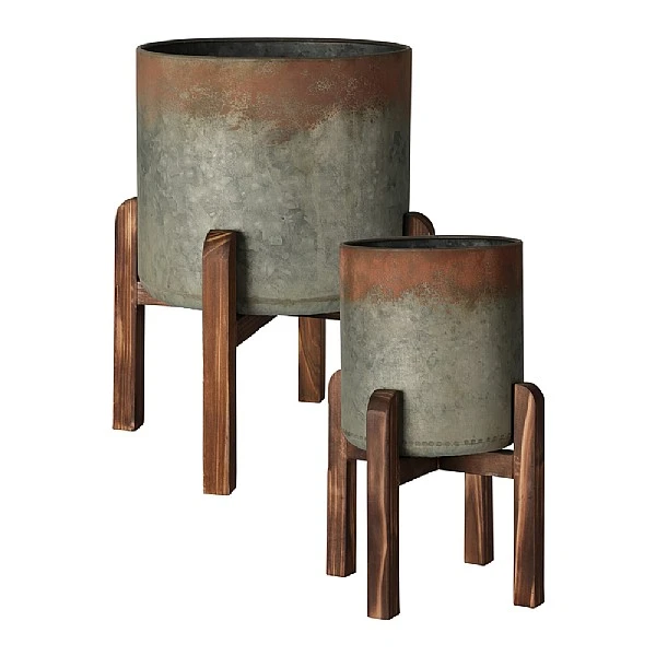 KOOPMAN Steel Antique Finish Planter (Various Sizes) 3 KOOPMAN Steel Antique Finish Planter (Various Sizes)